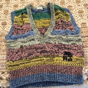 Multicolor Knit Sweater Vest